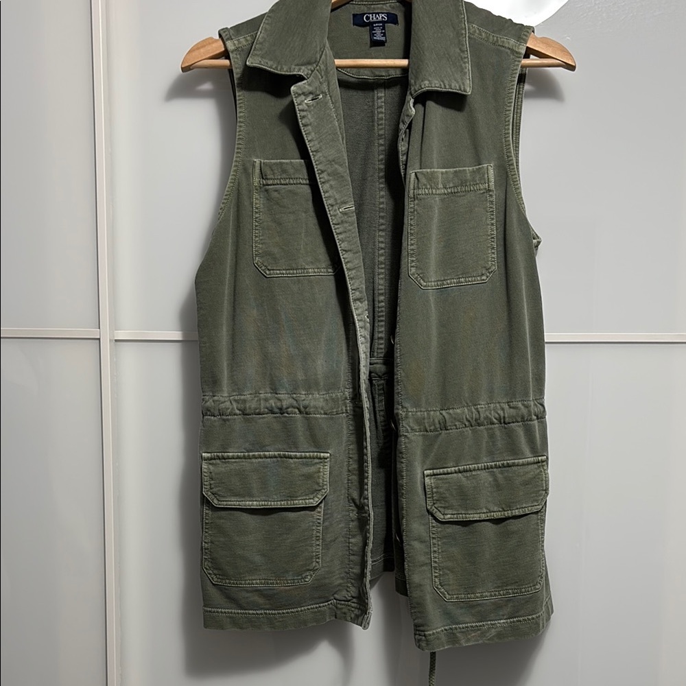 Chaps Olive Green Utility Vest